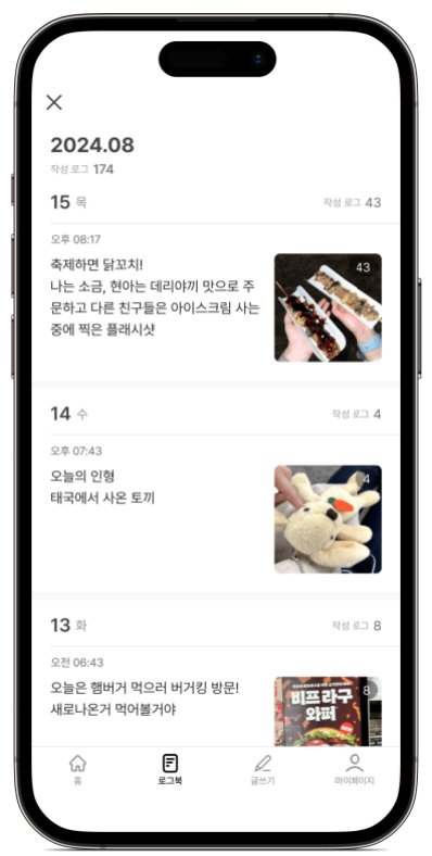 매월 일기목록 화면
