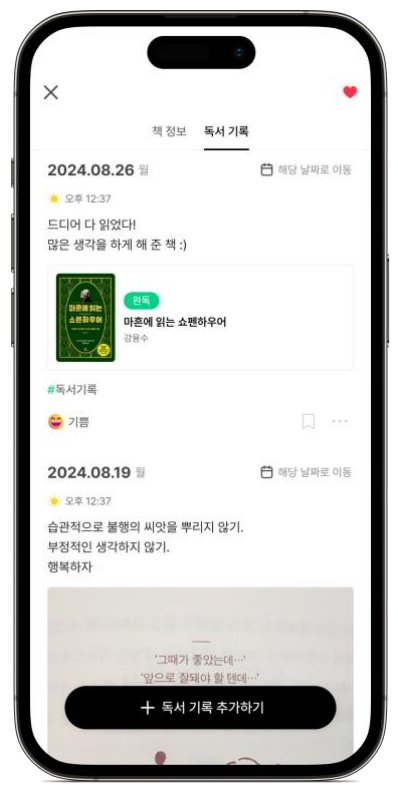 내 독서기록 화면