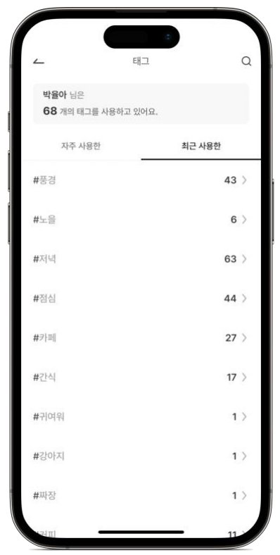 태그 모아보기 화면